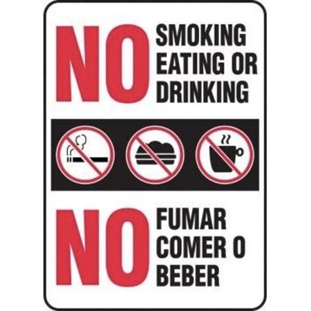 Accuform BILINGUAL SAFETY SIGN NO SMOKING SBMSMK585VS SBMSMK585VS